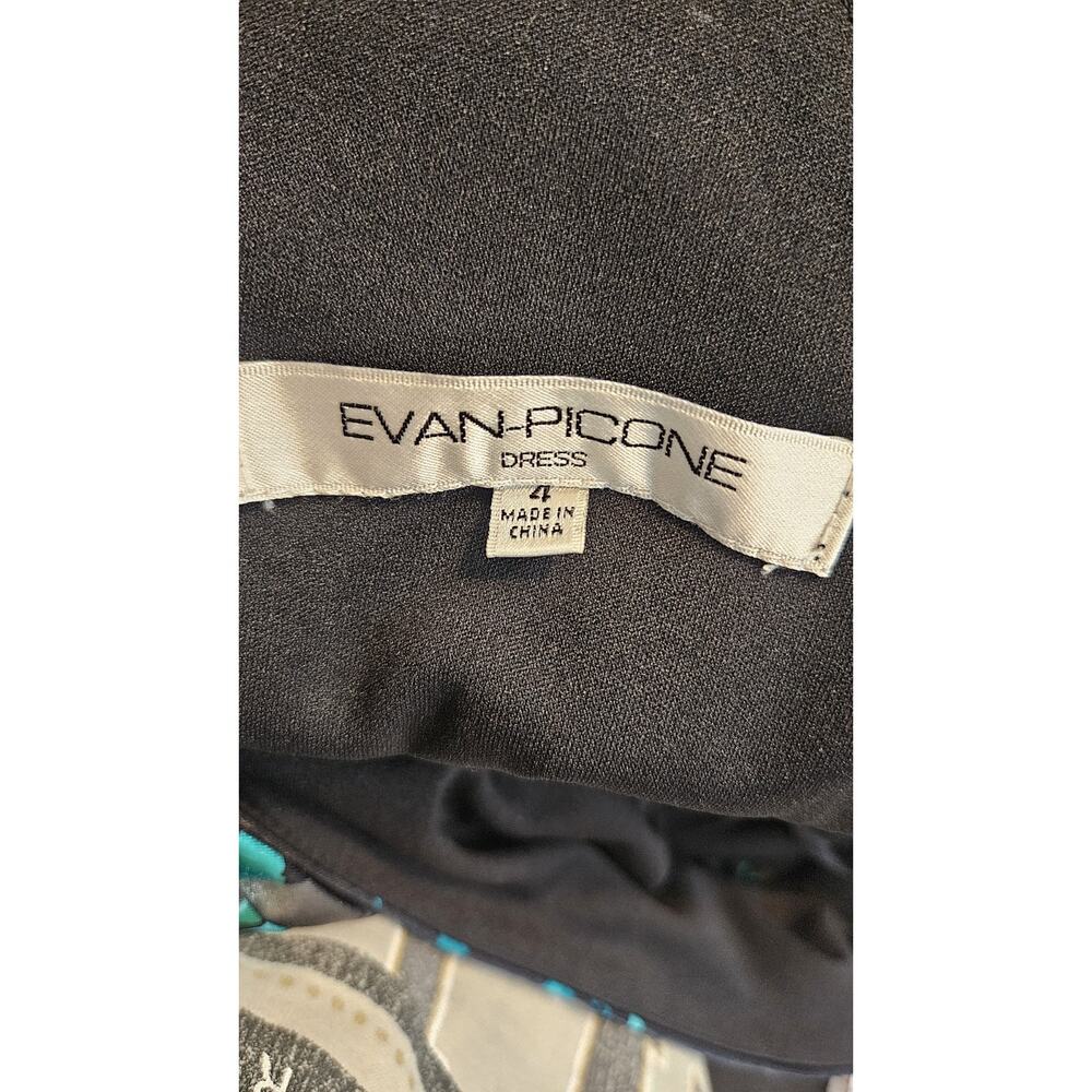 Evan Picone Dress V-Neck/Back Sleeveless Floral Ruching Back Zip Size 4 NEW READ - Picture 7 of 9